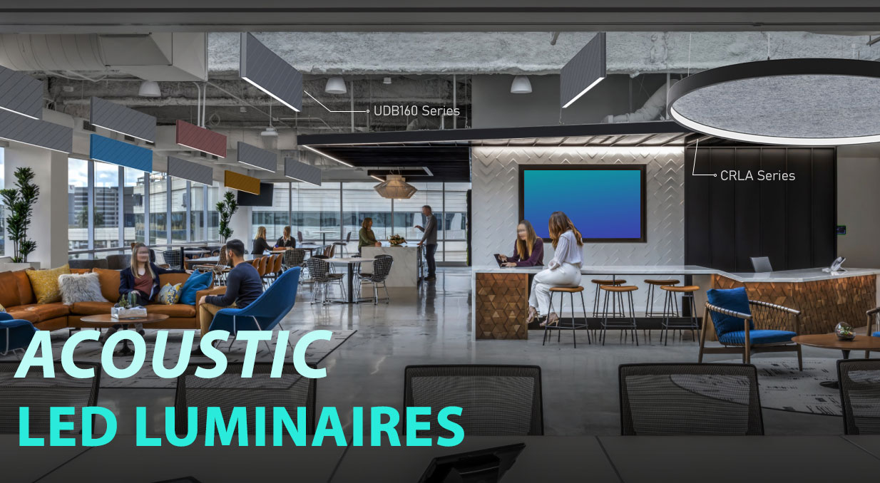 LED Akustikleuchte, schallabsorbierende Lampe